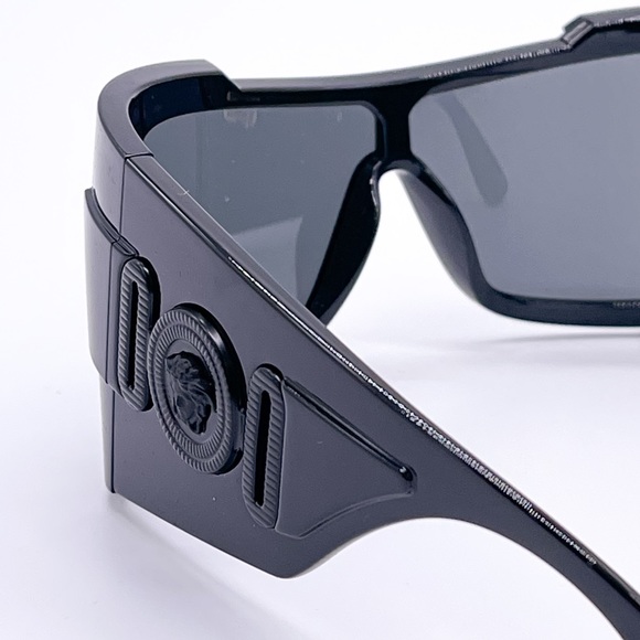 NEW VE4451 GB1/87 BLACK VERSACE SHIELD SUNGLASSES VERSACE MOD 4451 GB1/87 - Picture 9 of 12